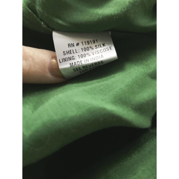 For Joseph Shift Dress Green Print Short Sleeve Square Neck Knee-Length Silk S - Picture 5 of 6